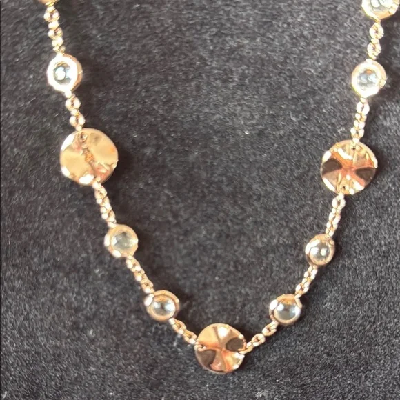 Ippolita *Rose Gold Necklace 18" Wavy Disc & Quartz Stone - Picture 7 of 11